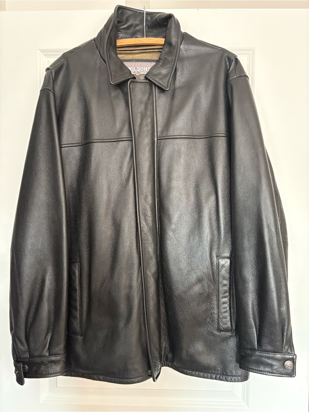 Wilsons Leather Black Men's Leather Bomber Jacket